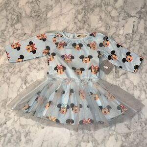 NWT Monica & Andy Disney 100 Collection Blue Baby Dress with Tulle 6/9M